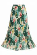 Ladies Pleated Tropical Maxi Skirt
