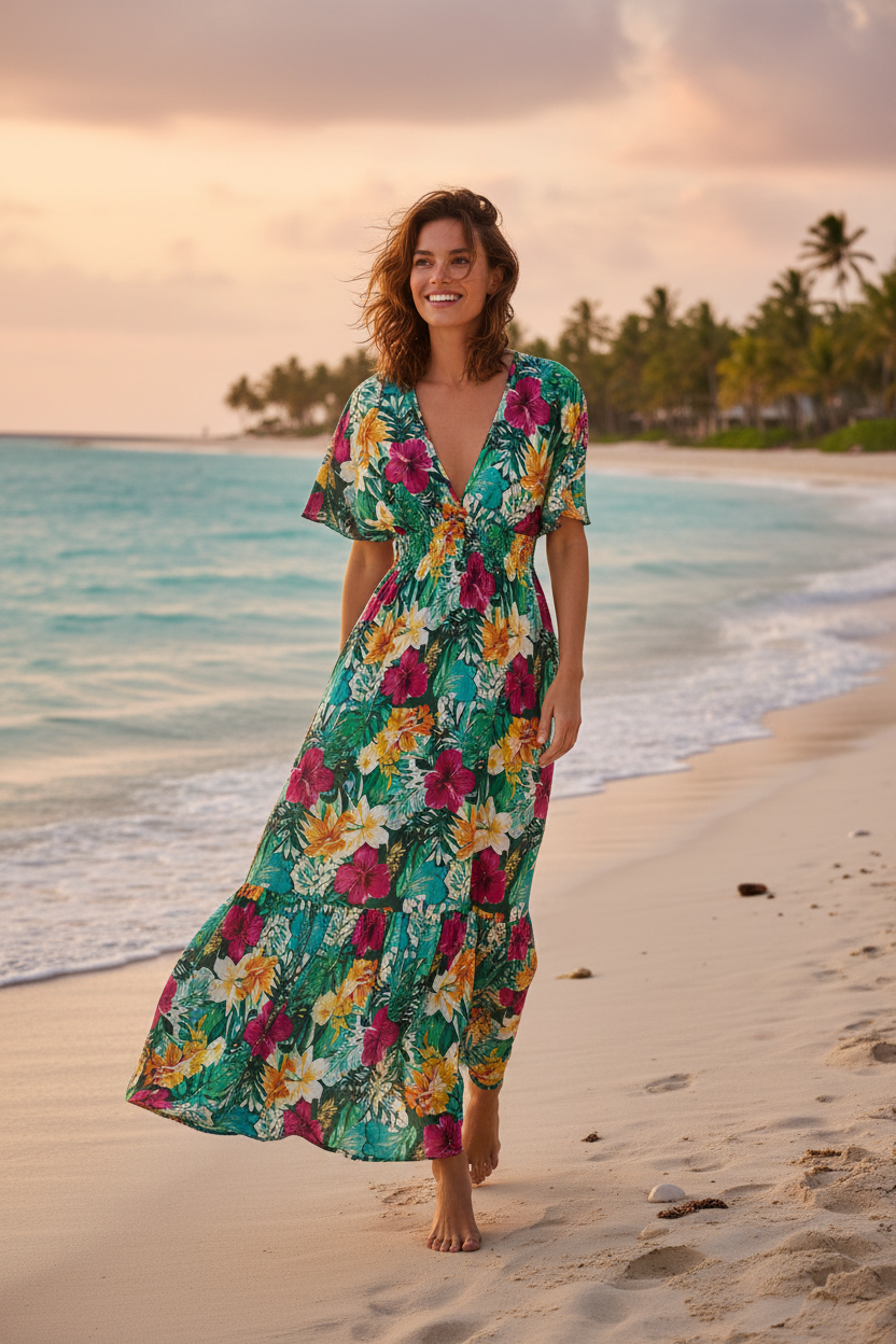 Ladies Floral Maxi Dress